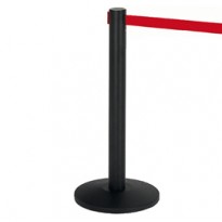 1 COLONNINA SEGNAPERCORSO NERA con nastro 200cm ROSSO ALFA 103341 - Conf da 2 pz.