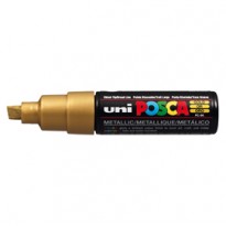 Marcatore UNI POSCA PC8K p.scalpello 8mm oro UNI MITSUBISHI M PC8K ORO