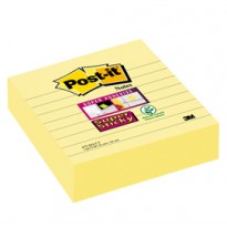 Blocco 70fg. Post-it  Super Sticky Giallo Canary 101x101mm a righe 675-SS3CY-EU 7100234641 - Conf da 3 pz.