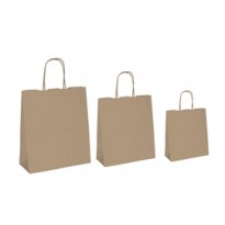 25 SHOPPERS CARTA BIOKRAFT 18X8X24 CM NEUTRO CORDINO AVANA 072147