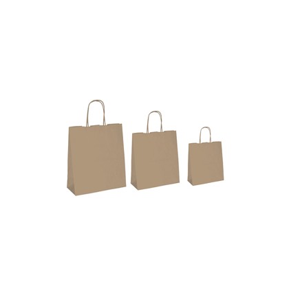 25 SHOPPERS CARTA BIOKRAFT 26X11X34,5CM NEUTRO CORDINO AVANA 067051