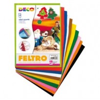 Feltro colorato 21x30cm colori assortiti Conf.10 fogli DECO 07653