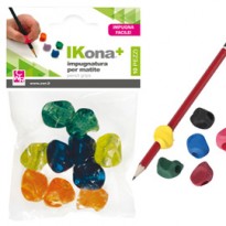 Busta 10 impugnature per matite colori assortiti IKONA+ 11430