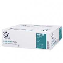 Pacco 200 asciugamani piegati a Z goffrato a onda DissolveTech Papernet 416617 - Conf da 20 pz.