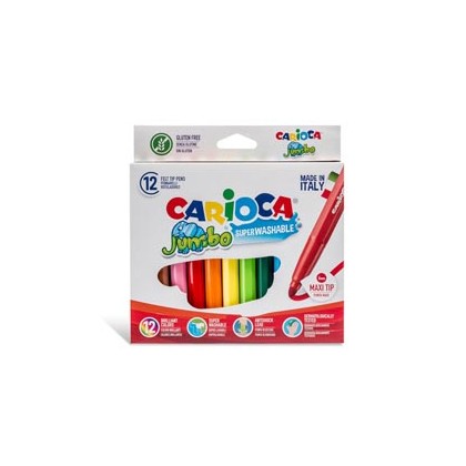 Astuccio 12 pennarelli Jumbo lavabili colori assortiti CARIOCA 40569