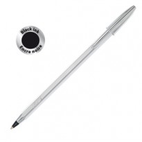 Scatola 20 penna sfera CRISTAL  SHINE SILVER medio 1,0mm nero BIC 921339