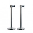 Set 2 COLONNINE SEGNAPERCORSO con nastro NERO 210cm Budget Retractable Securit RS-RT-LW-CH