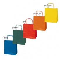 Blister 25 shoppers carta kraft 22X10X29cm twisted colori assortiti 079900