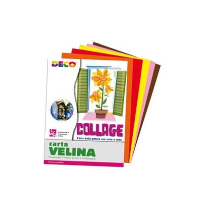 Busta di carta velina 25fg 50x76cm 5 colori caldi assortiti CWR 10732