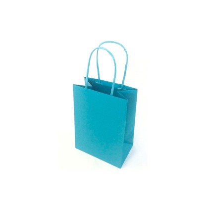 25 shoppers carta kraft 14x9x20cm twisted turchese 079788