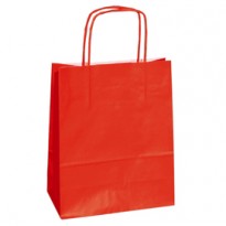 25 shoppers carta kraft 14x9x20cm twisted rosso 078330