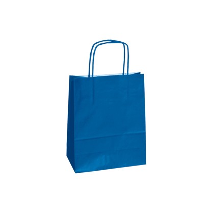 25 shoppers carta kraft 14x9x20cm twisted blu 079825