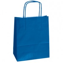 25 shoppers carta kraft 14x9x20cm twisted blu 079825