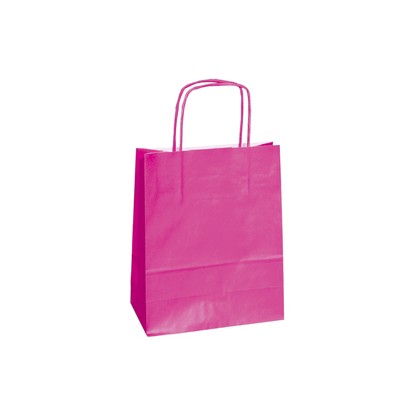 25 shoppers carta kraft 14x9x20cm twisted magenta 079771