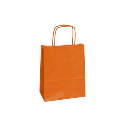 25 shoppers carta kraft 14x9x20cm twisted arancio 079795