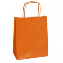 25 shoppers carta kraft 14x9x20cm twisted arancio 079795