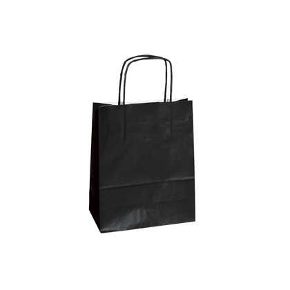 25 shoppers carta kraft 14x9x20cm twisted nero 078361