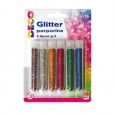 Blister glitter 6 flaconi grana fine 12ml colori assortiti Cwr 130/GL5