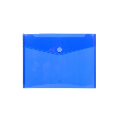 Busta a tasca con velcro in pp blu trasparente f.to 24x32cm per A4 Exacompta 56422E - Conf da 5 pz.