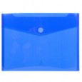 Busta a tasca con velcro in pp blu trasparente f.to 24x32cm per A4 Exacompta 56422E - Conf da 5 pz.