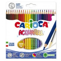 Astuccio 24 matite acquerellabili colori assortiti Carioca 42858