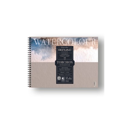 Blocco spiralato 24x32cm 12fg 300gr Watercolour Torchon Fabriano 19100281 - Conf da 5 pz.