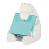 Dispenser Orso+ricarica Post-it  Super Sticky Z-Notes 76x76mm azzurro acquamarin 7100285519