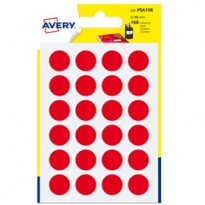 Blister 168 etichetta adesiva tonda PSA rosso 15mm Avery PSA15R