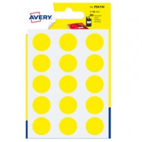 Blister 90 etichetta adesiva tonda PSA giallo 19mm Avery PSA19J