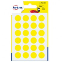 Blister 168 etichetta adesiva tonda PSA giallo 15mm Avery PSA15J
