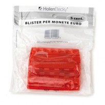 Blister 20 Portamonete in PVC 5cent rosso 8002/20