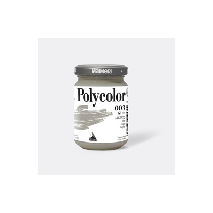 Colore vinilico Polycolor vasetto 140 ml argento Maimeri M1220003 - Conf da 3 pz.