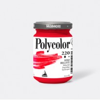 Colore vinilico Polycolor vasetto 140 ml rosso brillante Maimeri M1220220 - Conf da 3 pz.