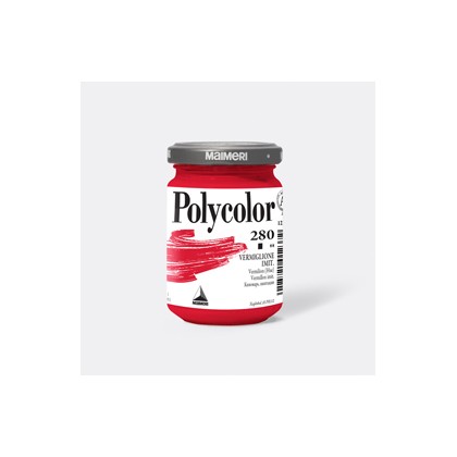 Colore vinilico Polycolor vasetto 140 ml vermiglione imitazione Maimeri M1220280 - Conf da 3 pz.