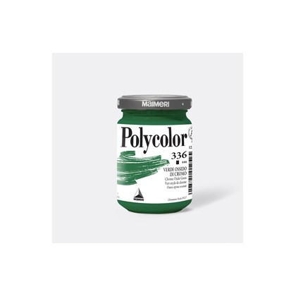 Colore vinilico Polycolor vasetto 140 ml verde ossido di cromo Maimeri M1220336 - Conf da 3 pz.