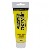 Colore acrilico fine Graduate tubo 120ml giallo limone Daler Rowney D123120651 - Conf da 3 pz.