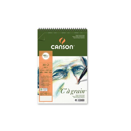 Album spiralato lato corto  GRAIN A4+ 30 fg. 180 gr. Canson 400060604 - Conf da 10 pz.