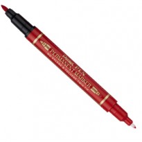 Marcatore permanente Twin Tip doppia punta F/EF rosso Pentel N75W-BE - Conf da 12 pz.