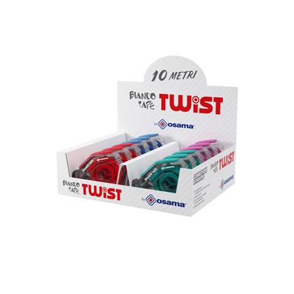 Correttore a nastro 10 Metri 5mmx10mt Bianco Tape Twist Osama OW 10161 - Conf da 12 pz.