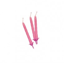 12 candeline c/supporto h. 8cm rosa Big Party 70401