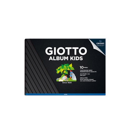 Album Kids cartoncino nero 5+ f.to A4 220gr 10fg Giotto 580600 - Conf da 5 pz.