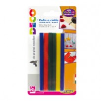 12 stick colle colori assortiti per pistola mini TG02M D.7mm - lungh.10cm DECO 12070