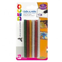 12 stick colle glitter assortite per pistola mini TG02M D.7mm - lungh.10cm DECO 12071