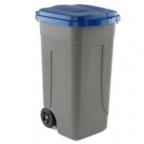 Bidone mobile Cento 100Lt grigio c/coperchio blu per raccolta differenziata 100/GRC-BLB