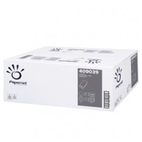 Pacco 266 asciugamani piegati a V goffrato onda Ecolabel Papernet 409039 - Conf da 15 pz.