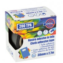 Nastro adesivo telato TPA nero 200 38mmx2,7mt Eurocel 016714314