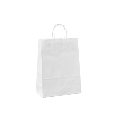 25 shoppers carta 14x9x20CM bianco neutro cordino 078309