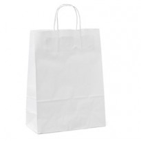 25 shoppers carta 18x8x24CM bianco neutro cordino 072130