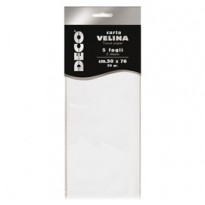 Busta 5 fogli carta velina 20gr 50x76cm bianco perlescente CWR 12295/01