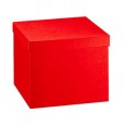 Scatola c/coperchio 30x30x24cm seta rosso Scotton 13697C - Conf da 2 pz.